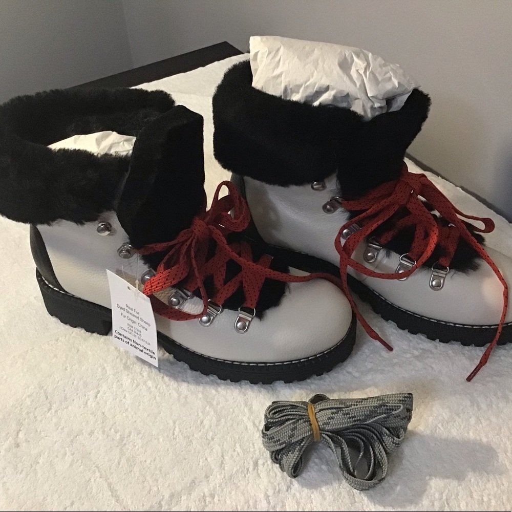 Jcrew Nordic boots, white, nwt, extra strings